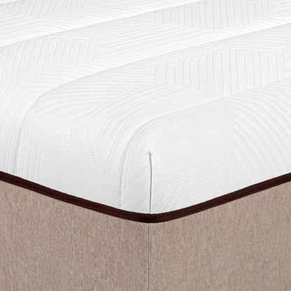 Textura superior do colchão Hybrid Sense com padrão respirável e acabamento premium
